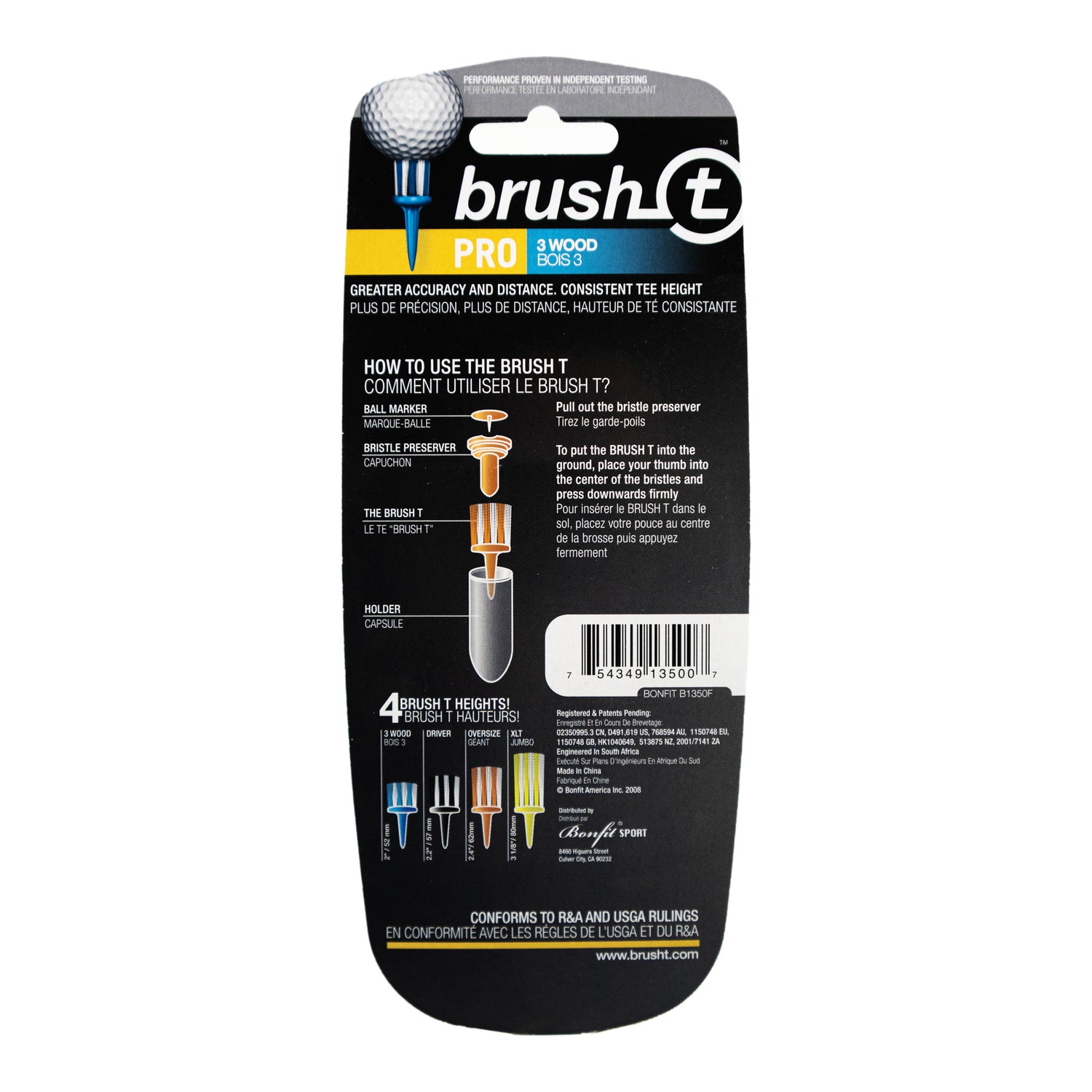 product image for 3 wood performance brush tee by the innovative golf tee company brush-t
