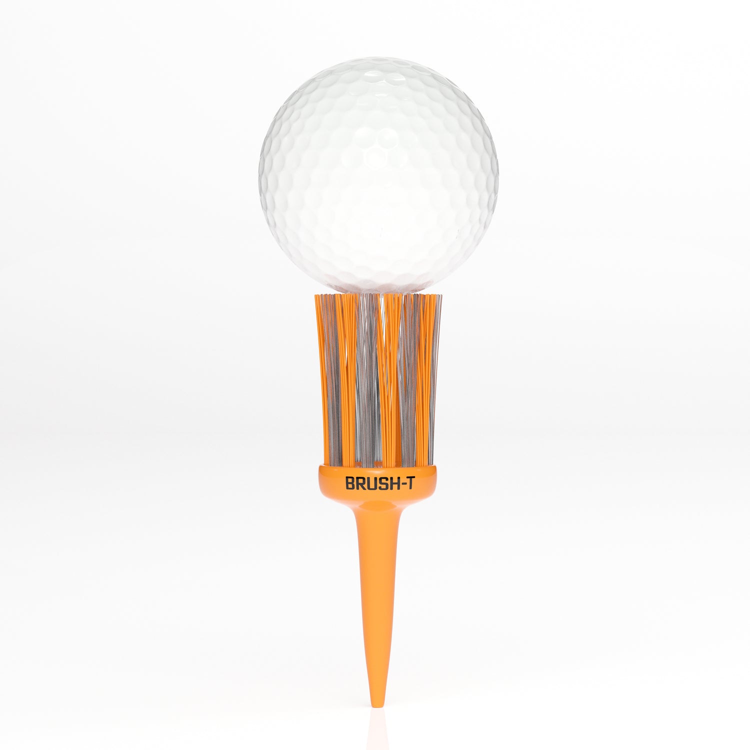 golf ball on orange oversize golf tee.