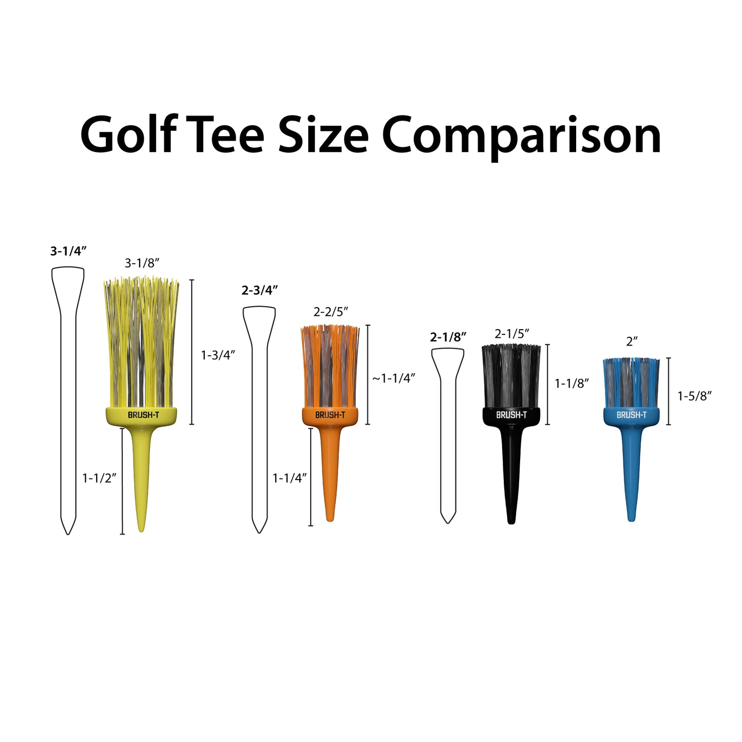 Pro Combo 4 Pack, Premium Plastic Golf Tees | 3 Wood, Driver, Oversize, XLT