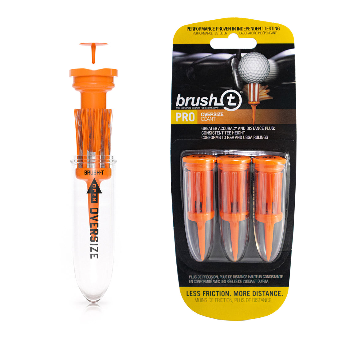 product image for orange oversize performance brush tee by brush-t the innovative golf accessory company that makes unbreakable plastic golf tees.